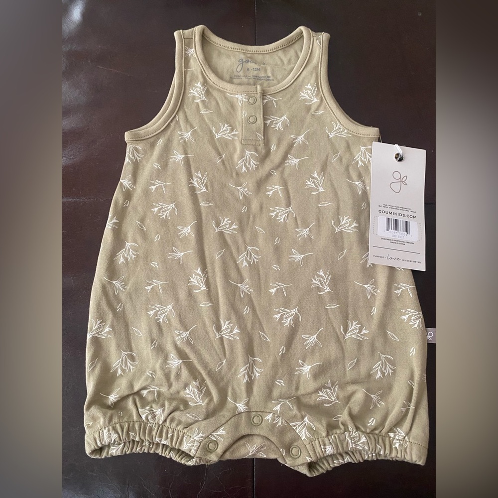 NWT Goumi Organic Romper Branches Sz: 6-12 Months